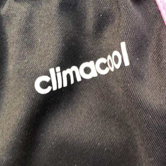 Adidas Small Shorts Athletic Black Pink 3-Stripes Woven Logo CLIMACOOL Running - Picture 3 of 5